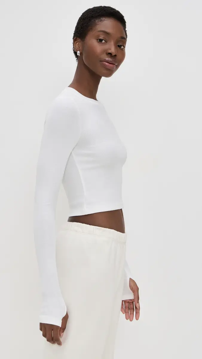 Splits59 Louise Rib Long Sleeve Crop | Thumbnail 4