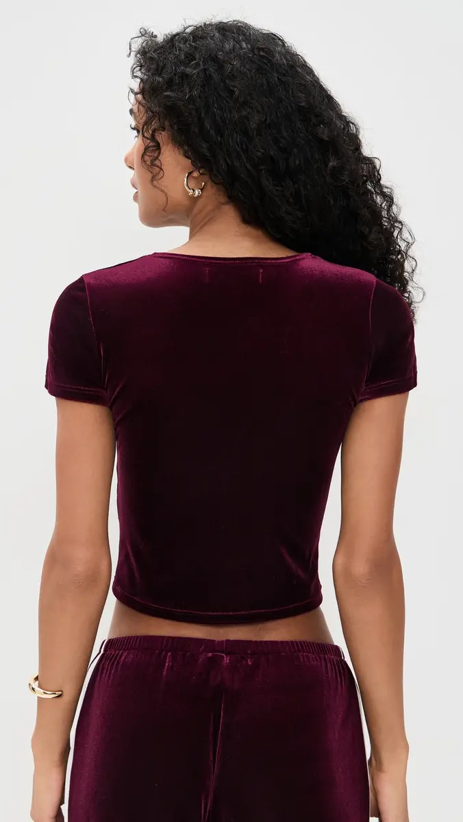 LE BOP Eloise Velvet Crop Tee | Thumbnail 3 LE BOP Eloise Velvet Crop Tee | Thumbnail 3