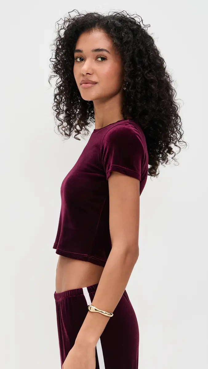 LE BOP Eloise Velvet Crop Tee | Thumbnail 4 LE BOP Eloise Velvet Crop Tee | Thumbnail 4