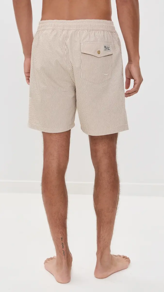 Polo Ralph Lauren Traveler Seersucker Swim Trunks 6 Coastal Beige Seersucker | Thumbnail 3 Polo Ralph Lauren Traveler Seersucker Swim Trunks 6 Coastal Beige Seersucker | Thumbnail 3