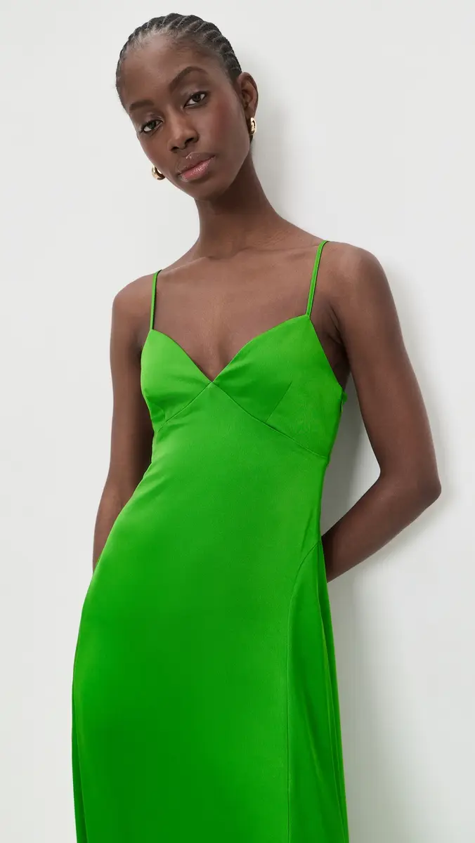 Susana Monaco Satin Slip Dress Shamrock | Thumbnail 3 Susana Monaco Satin Slip Dress Shamrock | Thumbnail 3