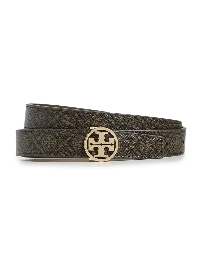 Tory Burch T Monogram Coated Canvas Miller Belt