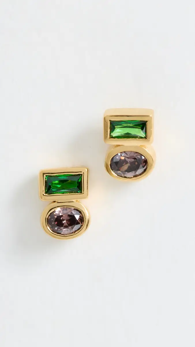 Gwen Beloti Toi Et Moi Stud Earrings Gold One Size | Thumbnail 2