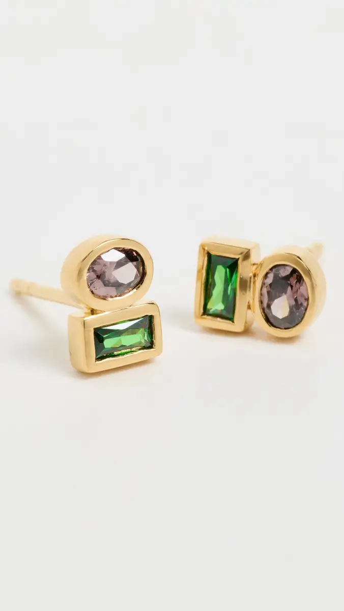 Gwen Beloti Toi Et Moi Stud Earrings Gold One Size | Thumbnail 4
