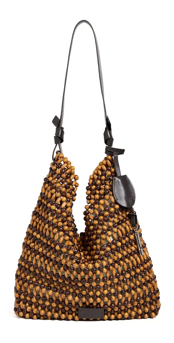 STAUD Drift Shoulder Bag Multi Wood Beads One Size | Image 1 STAUD Drift Shoulder Bag Multi Wood Beads One Size | Image 1