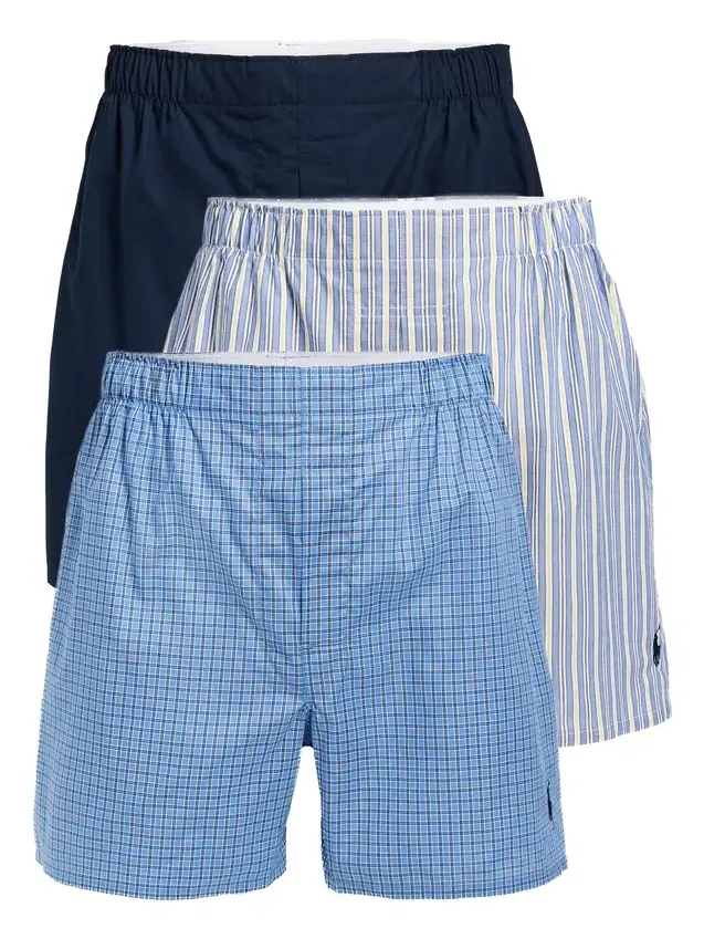 Polo Ralph Lauren Underwear Classic Fit Woven Boxer 3 Pack