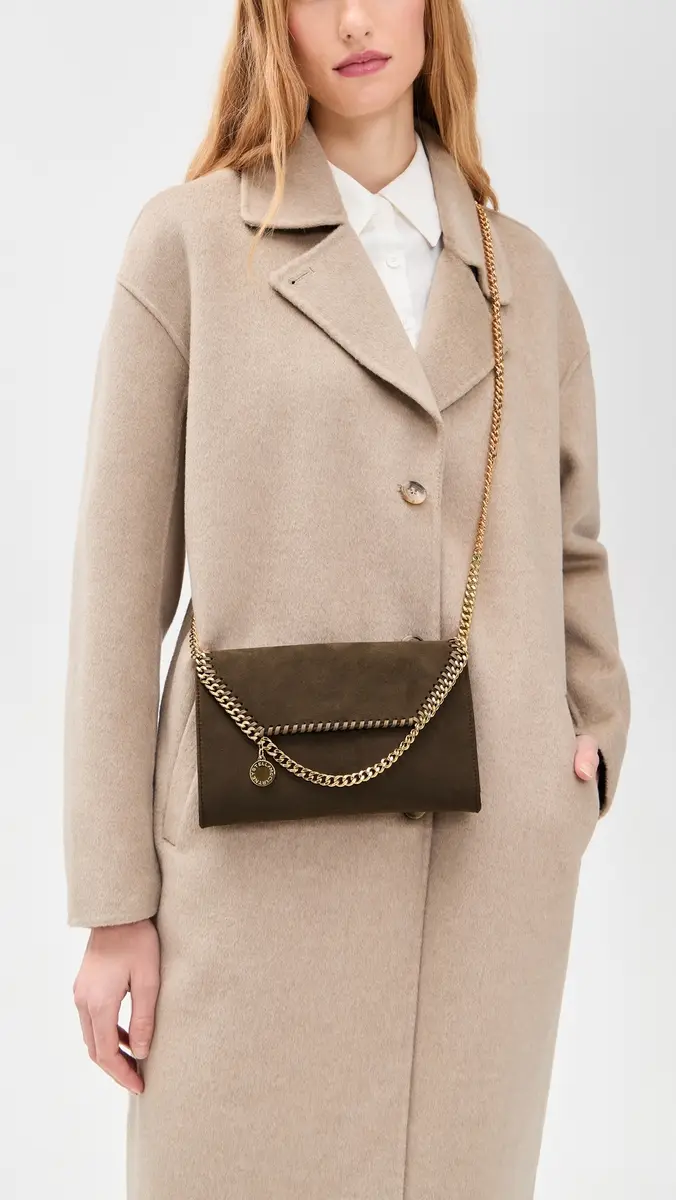 Stella McCartney Falabella Alter Suede Wallet Crossbody Bag Moka One Size | Thumbnail 3