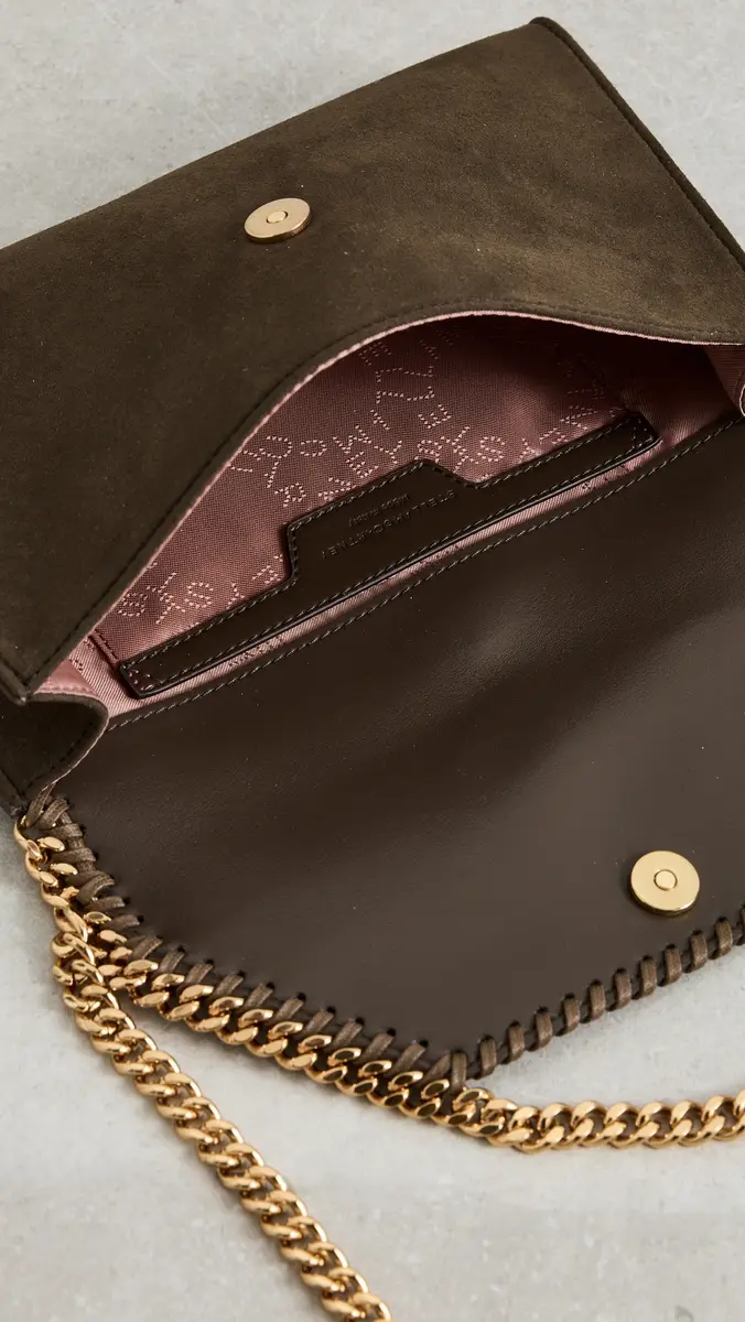 Stella McCartney Falabella Alter Suede Wallet Crossbody Bag Moka One Size | Thumbnail 6