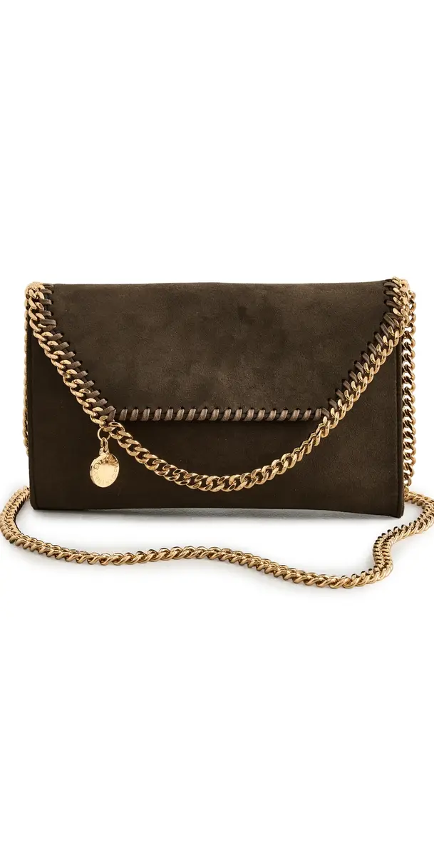 Stella McCartney Falabella Alter Suede Wallet Crossbody Bag Moka One Size | Image 1 Stella McCartney Falabella Alter Suede Wallet Crossbody Bag Moka One Size | Image 1