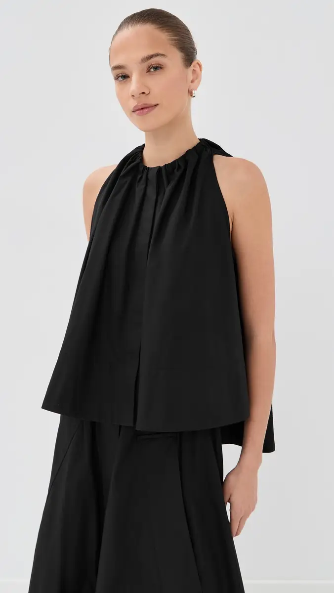 CO Gathered Tunic Shirt Black | Thumbnail 2