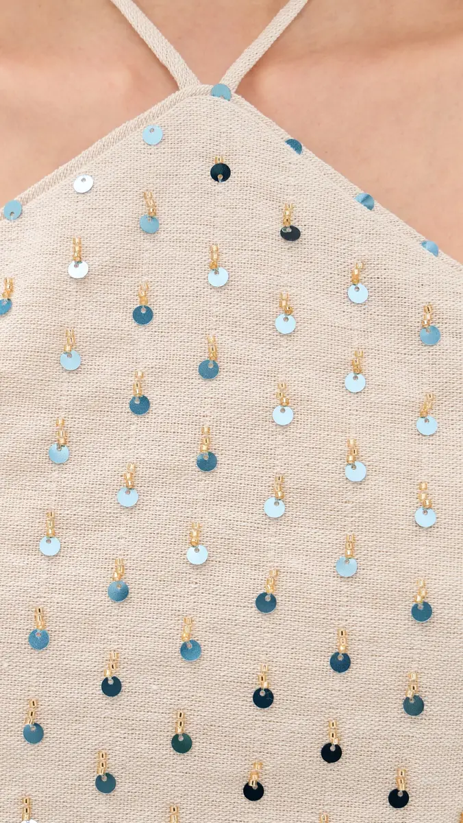 Line & Dot Sunstone Sequin Top Ecru | Thumbnail 6