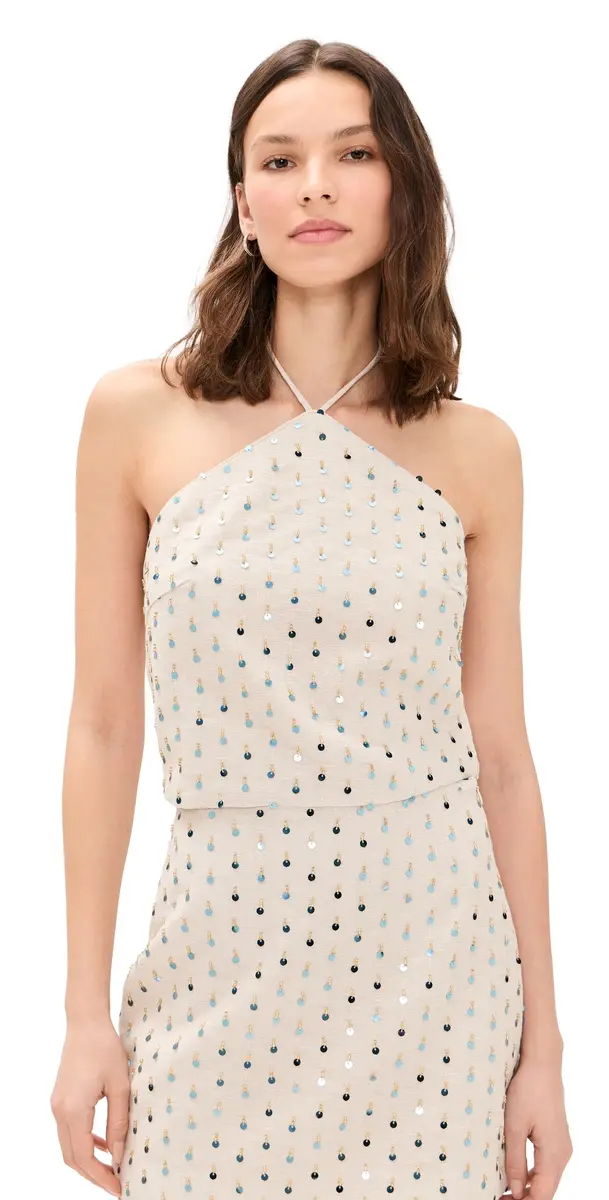 Sunstone Sequin Top Ecru