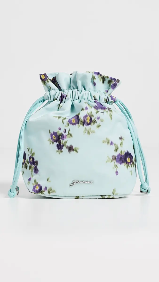 GANNI Printed Nylon Pouch Iced Aqua One Size | Thumbnail 2