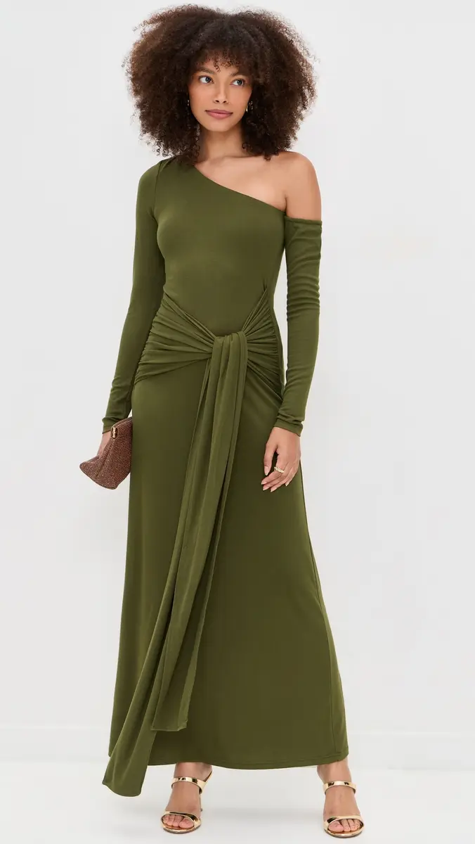Seven Wonders Bianca One Shoulder Maxi Dress Army Green | Thumbnail 6 Seven Wonders Bianca One Shoulder Maxi Dress Army Green | Thumbnail 6