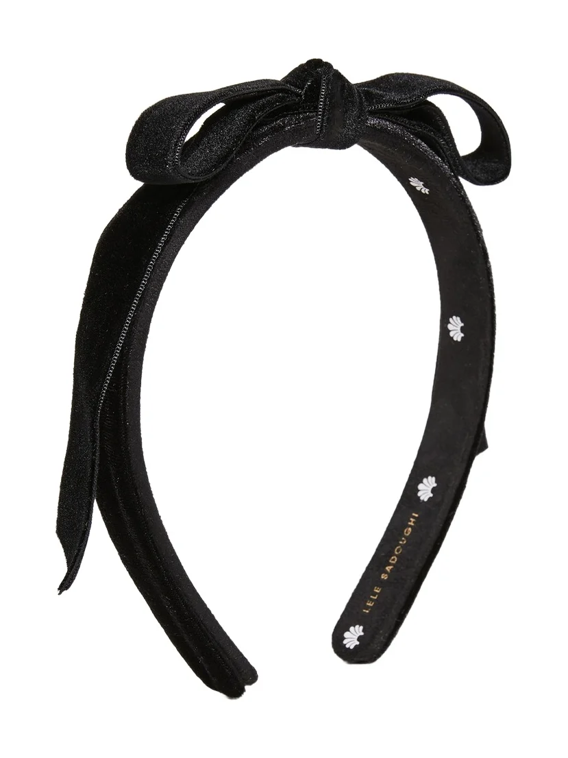 Lele Sadoughi Bardot Velvet Ribbon Slim Headband