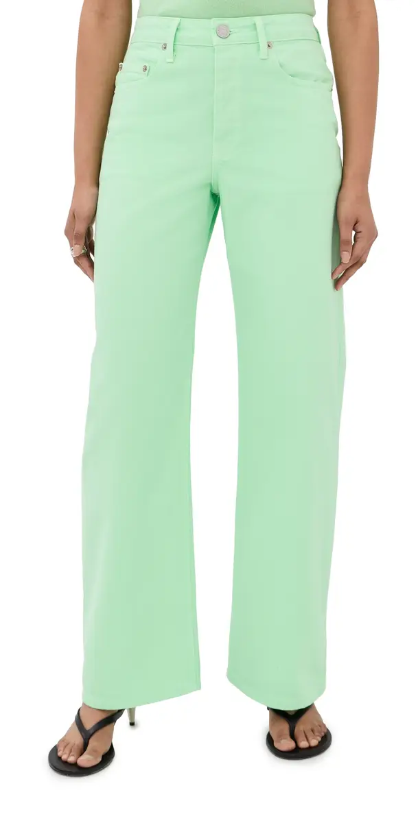 Sablyn Sammy Dyed Relaxed Straight Leg Jeans Lime | Image 1 Sablyn Sammy Dyed Relaxed Straight Leg Jeans Lime | Image 1