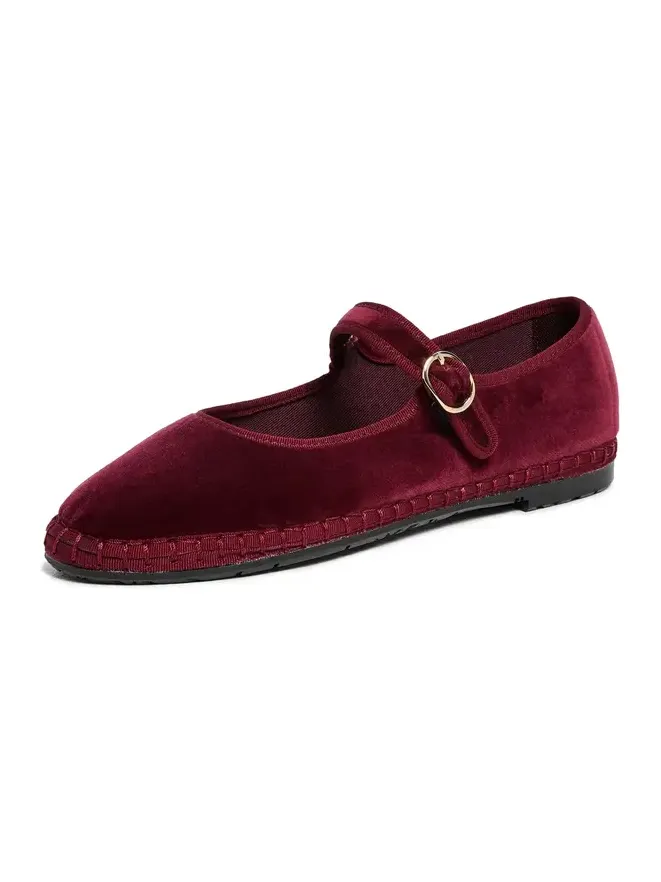 Lucrecia Velvet Mary Jane Flats