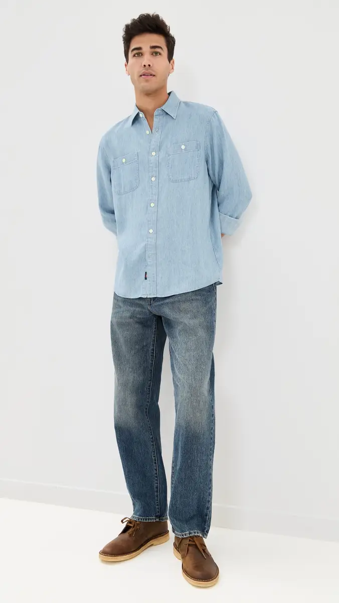 Faherty Tried and True Chambray Workshirt | Thumbnail 5 Faherty Tried and True Chambray Workshirt | Thumbnail 5