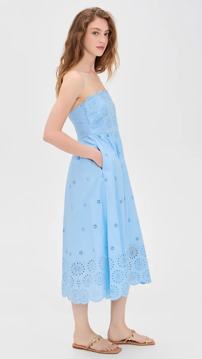 Playa Lucila Eyelet Midi Dress Baby Blue | Thumbnail 4 Playa Lucila Eyelet Midi Dress Baby Blue | Thumbnail 4