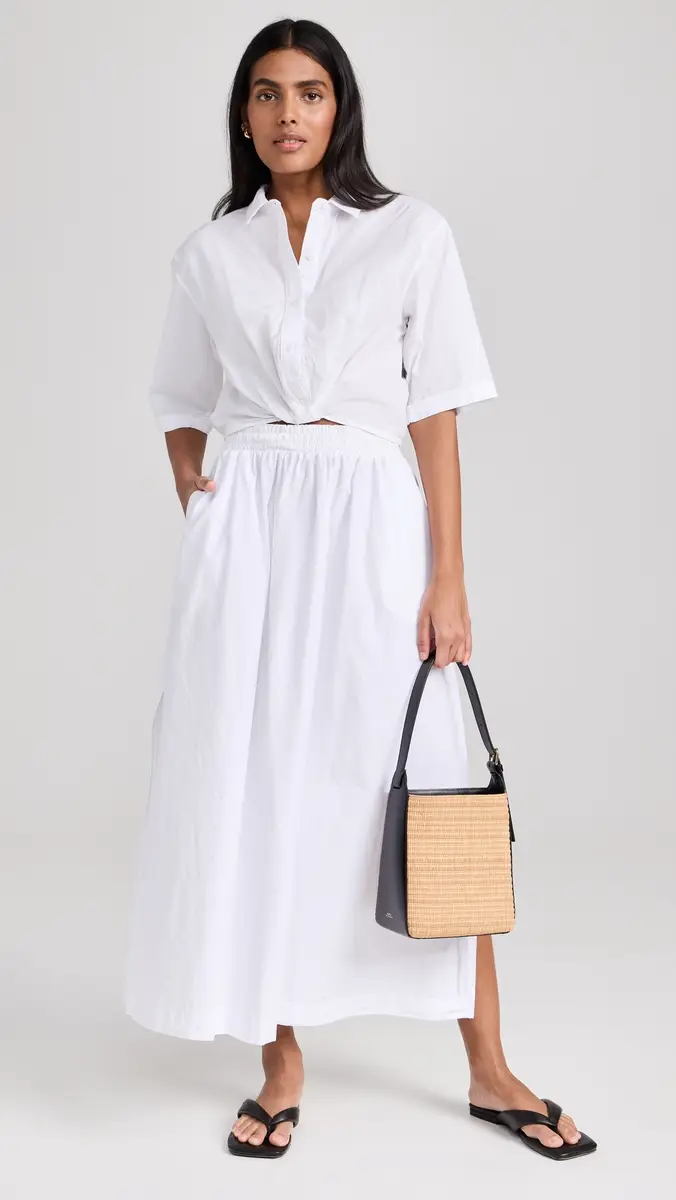 Stateside Fine Poplin Double Maxi Skirt | Thumbnail 5