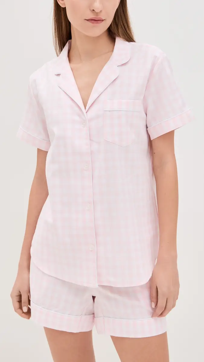Petite Plume Gingham Shorts Pajama Set | Thumbnail 2 Petite Plume Gingham Shorts Pajama Set | Thumbnail 2