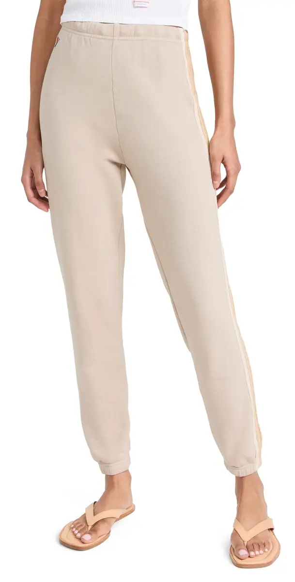 Aviator Nation 5 tripe Women's weatpants and/Tan | Image 1 Aviator Nation 5 tripe Women's weatpants and/Tan | Image 1