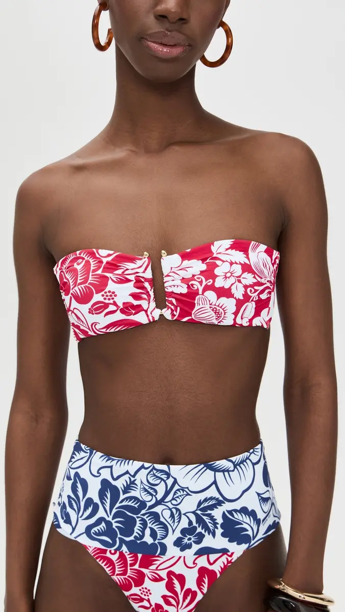 FARM Rio Cashew and Birds Bandeau Bikini Top Cashew And Birds Red | Thumbnail 2 FARM Rio Cashew and Birds Bandeau Bikini Top Cashew And Birds Red | Thumbnail 2