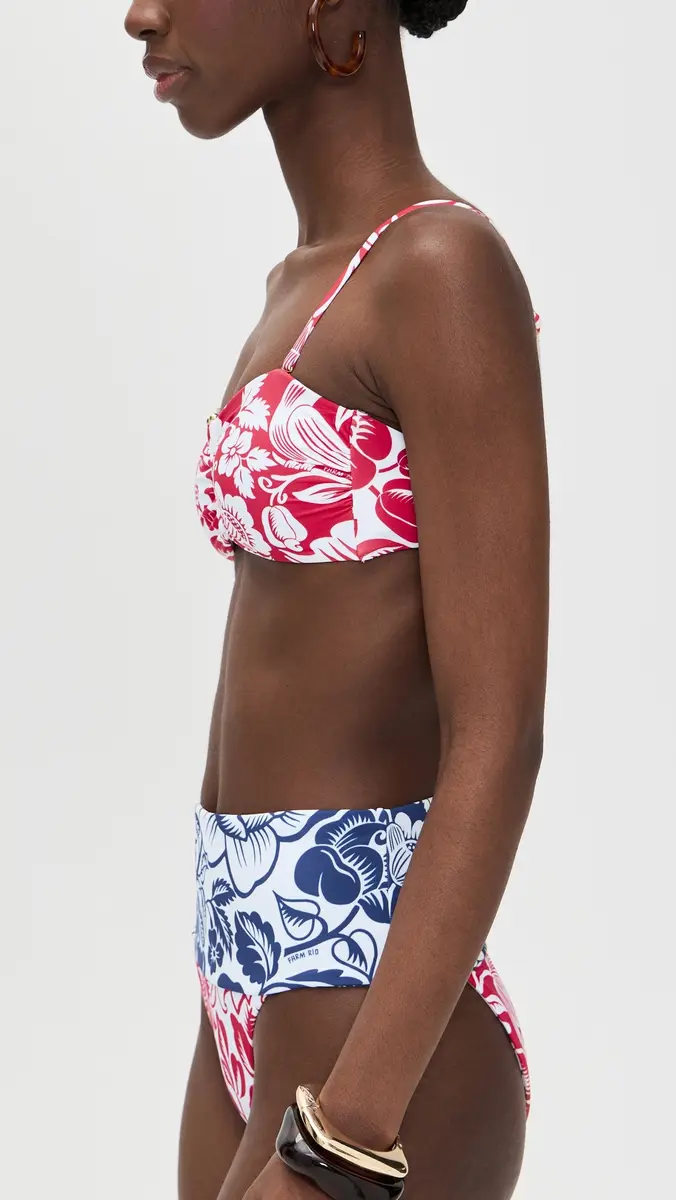 FARM Rio Cashew and Birds Bandeau Bikini Top Cashew And Birds Red | Thumbnail 4 FARM Rio Cashew and Birds Bandeau Bikini Top Cashew And Birds Red | Thumbnail 4