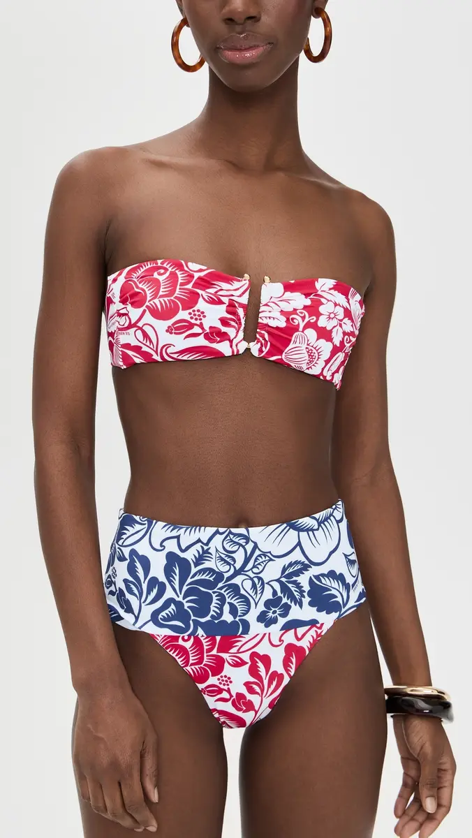 FARM Rio Cashew and Birds Bandeau Bikini Top Cashew And Birds Red | Thumbnail 5 FARM Rio Cashew and Birds Bandeau Bikini Top Cashew And Birds Red | Thumbnail 5