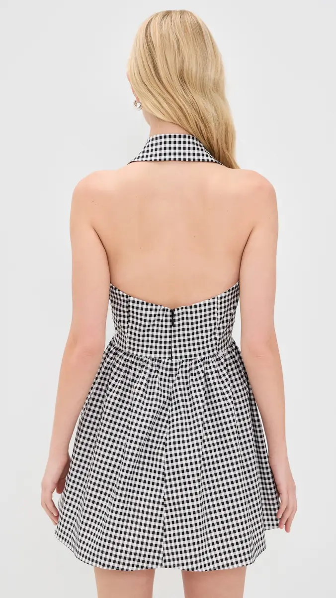 CAROLINE CONSTAS Aya Halter Mini Dress Black | Thumbnail 3