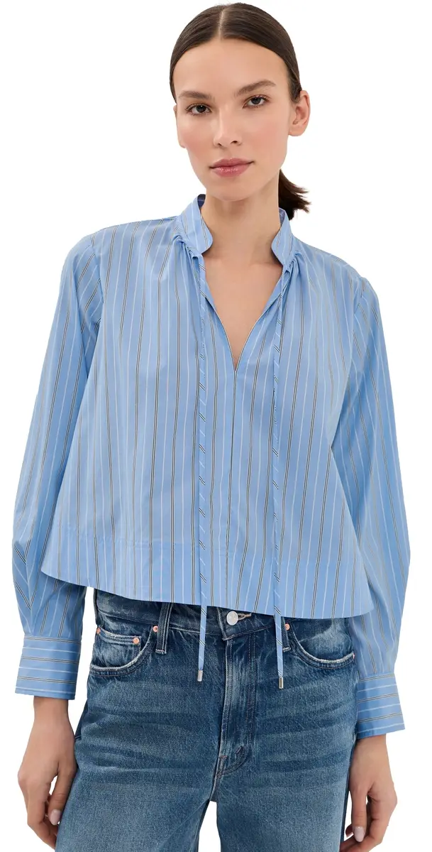 Veronica Beard Kaits Blouse Ice Blue Multi | Image 1 Veronica Beard Kaits Blouse Ice Blue Multi | Image 1