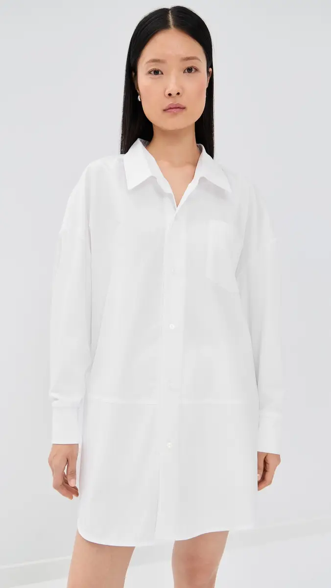 Meryll Rogge Boule Dress with Jersey Sleeves White | Thumbnail 2 Meryll Rogge Boule Dress with Jersey Sleeves White | Thumbnail 2