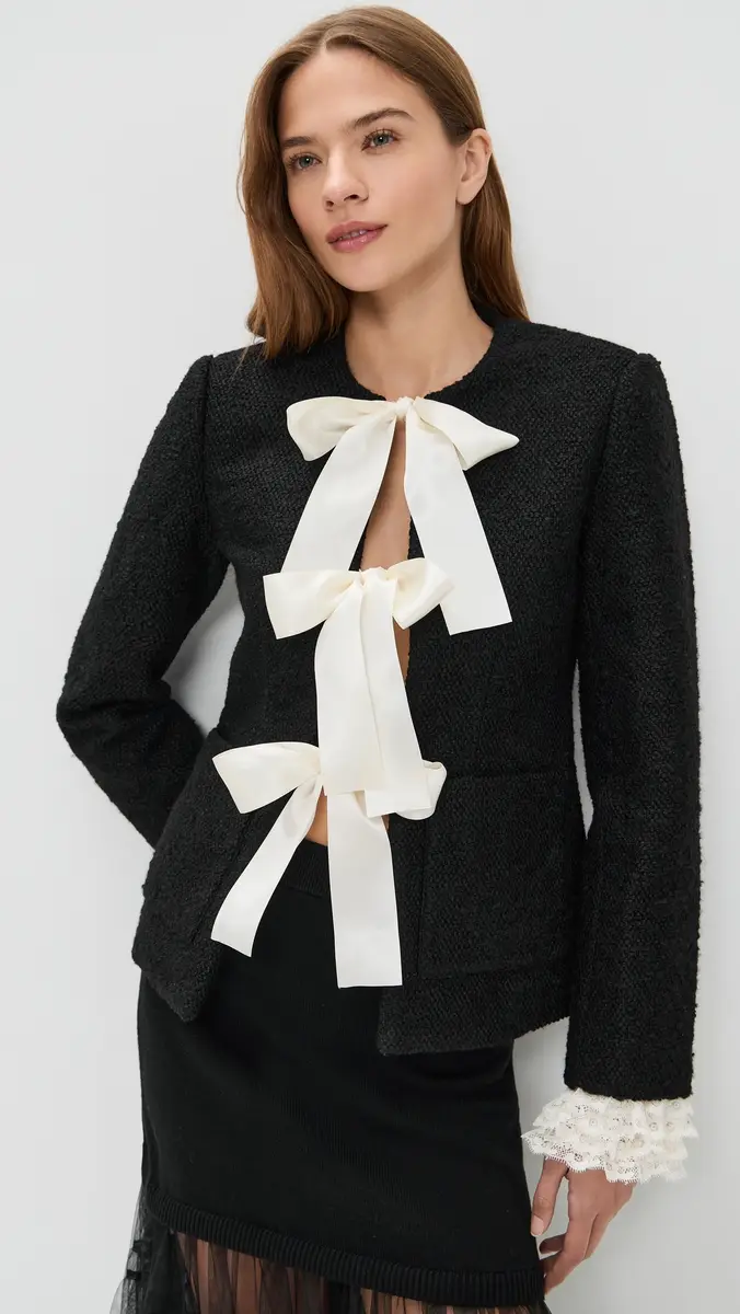 Sea Seraphine Solid Bow Jacket Black | Thumbnail 2 Sea Seraphine Solid Bow Jacket Black | Thumbnail 2