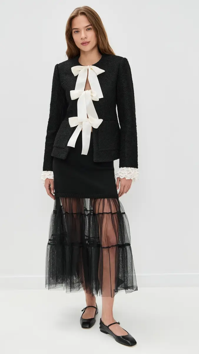 Sea Seraphine Solid Bow Jacket Black | Thumbnail 5 Sea Seraphine Solid Bow Jacket Black | Thumbnail 5