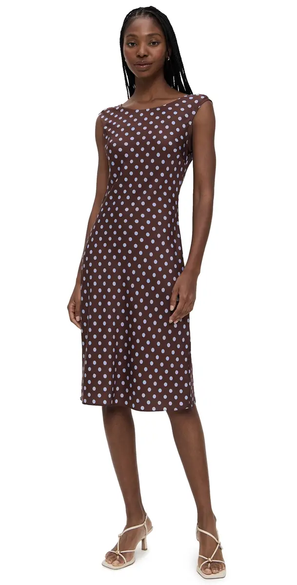 POSSE Leo Dress Chocolate Polka Dot | Image 1 POSSE Leo Dress Chocolate Polka Dot | Image 1