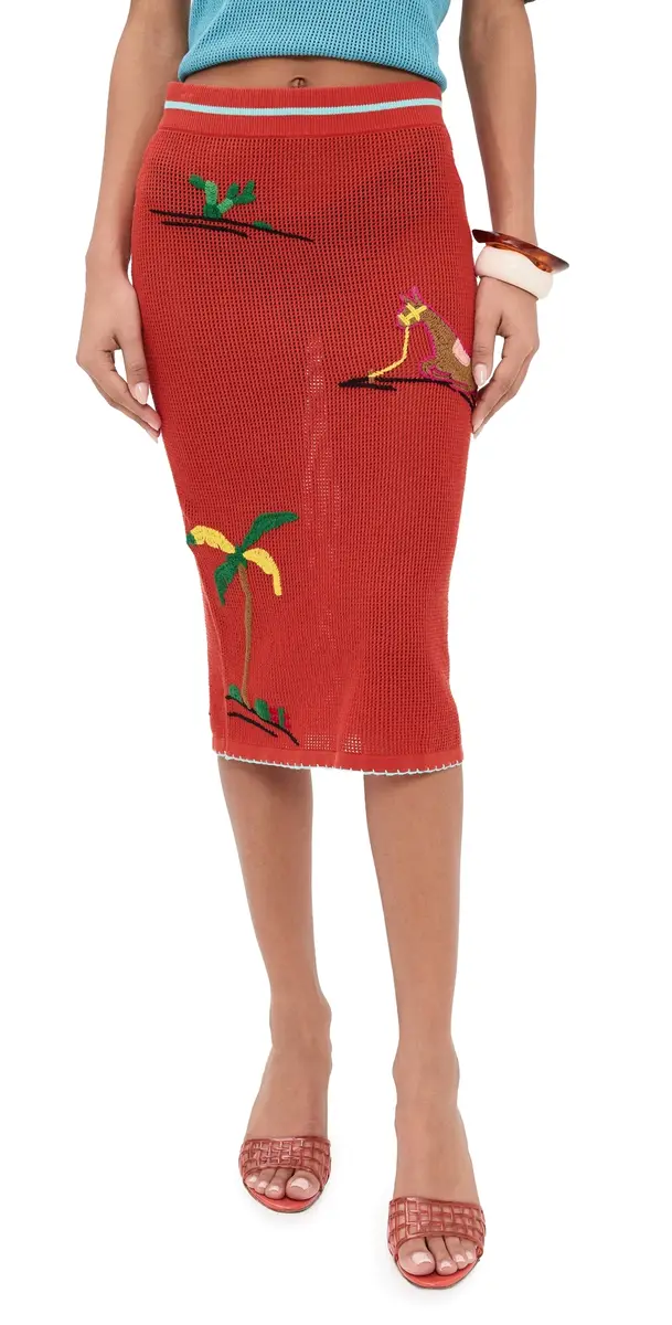 STAUD evante Skirt Riviera Flame | Image 1 STAUD evante Skirt Riviera Flame | Image 1