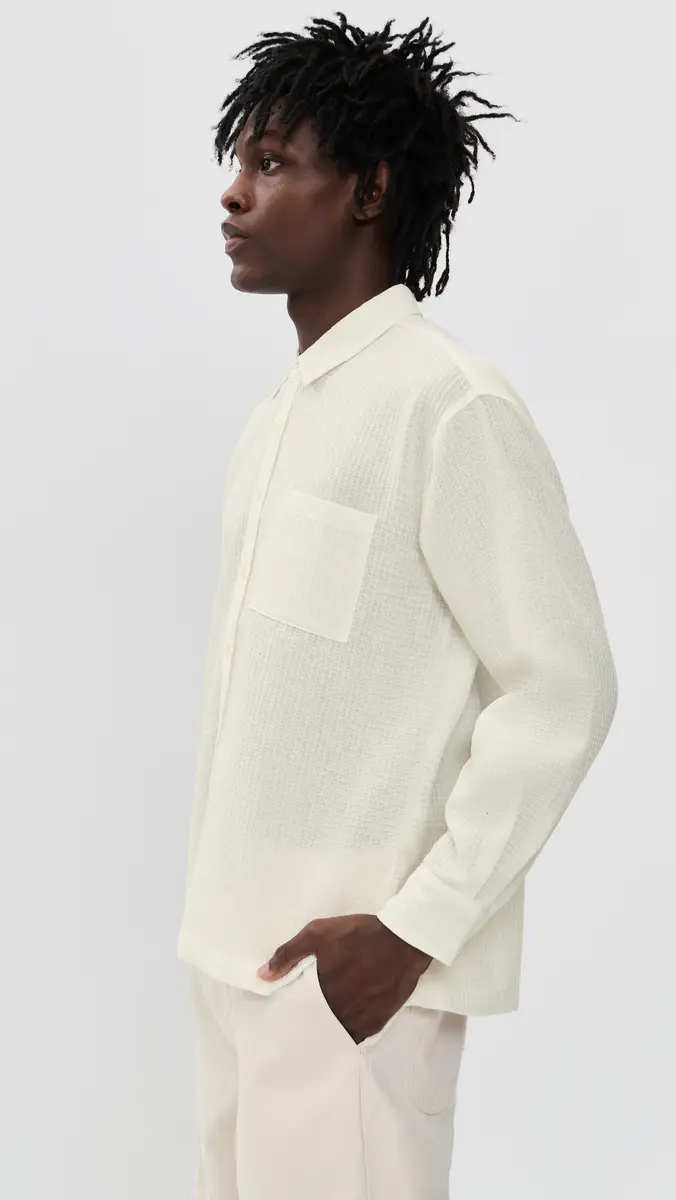 Bather Waffle Leisure Shirt White | Thumbnail 4 Bather Waffle Leisure Shirt White | Thumbnail 4