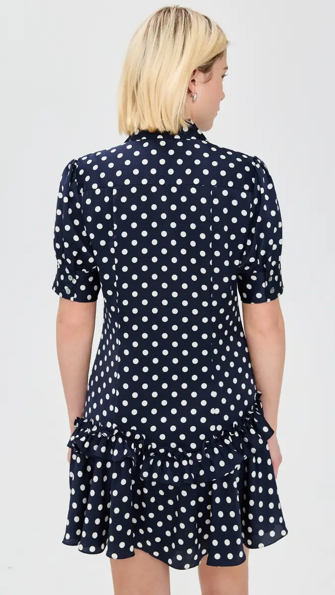 Sandy Liang Snood Dress Navy Multi | Thumbnail 3 Sandy Liang Snood Dress Navy Multi | Thumbnail 3