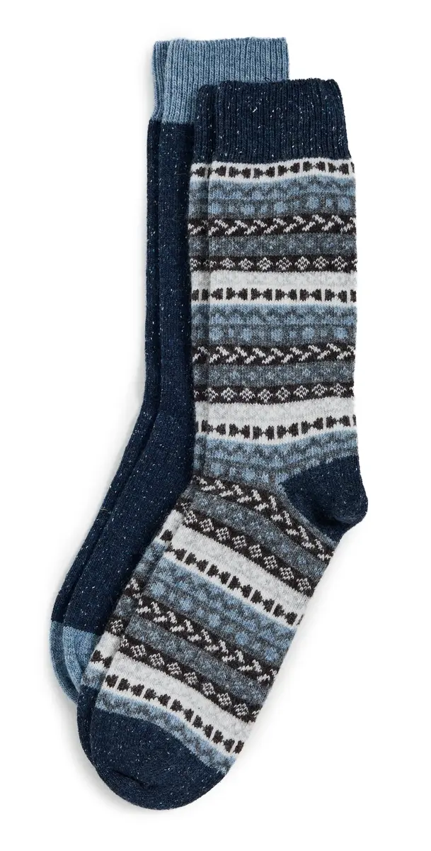 Barbour Fair Isle Socks 2 Pack idnight Oak ix | Image 1 Barbour Fair Isle Socks 2 Pack idnight Oak ix | Image 1