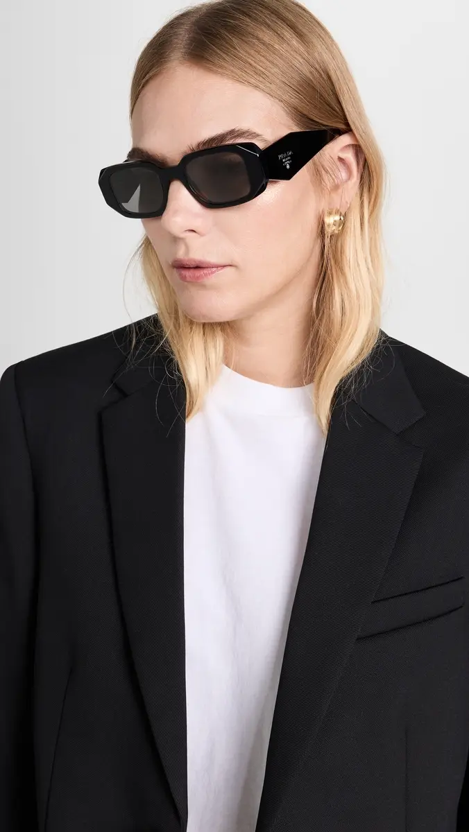 Prada 0PR 17WS Sunglasses Blk/Grey Mirror Int Silver One Size | Thumbnail 3 Prada 0PR 17WS Sunglasses Blk/Grey Mirror Int Silver One Size | Thumbnail 3