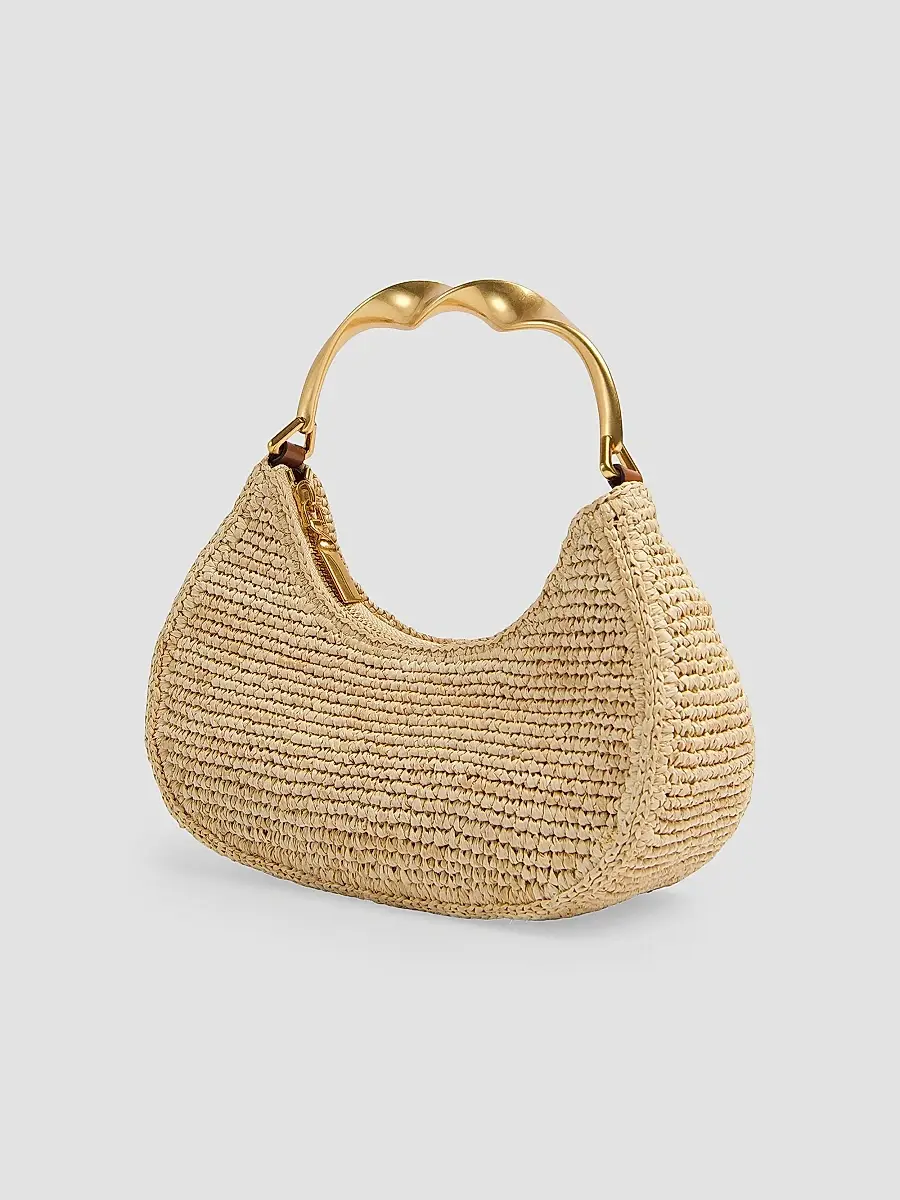 Simkhai Women's Nixi Twist-Handle Raffia Hobo Bag | Thumbnail 2 Simkhai Women's Nixi Twist-Handle Raffia Hobo Bag | Thumbnail 2