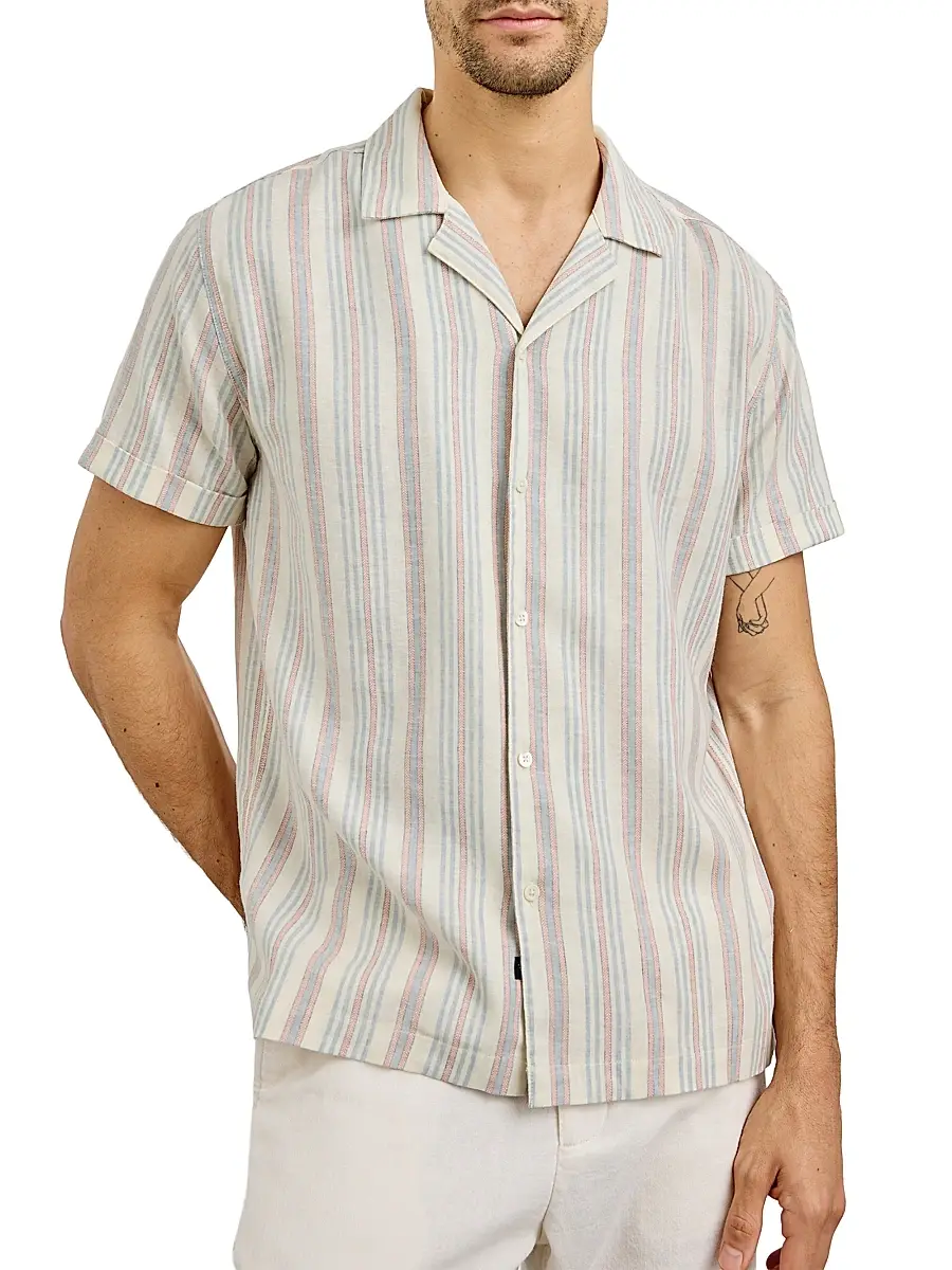 Rails Men's Amalfi Striped Camp Shirt - Amalfi Stripe | Thumbnail 3 Rails Men's Amalfi Striped Camp Shirt - Amalfi Stripe | Thumbnail 3