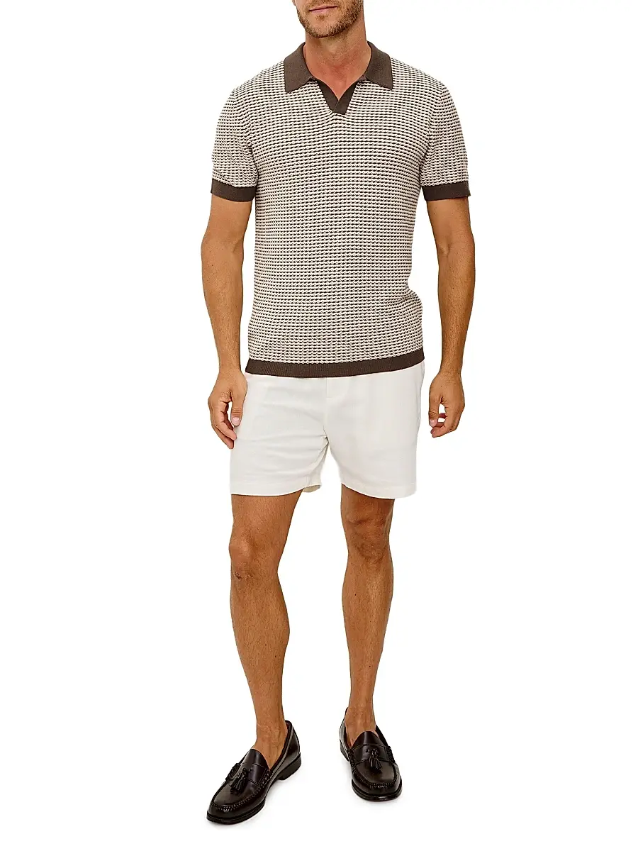 RAILS Men's Hayden Geometric Cotton-Silk Polo Shirt | Thumbnail 2