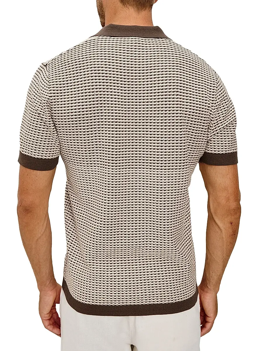 RAILS Men's Hayden Geometric Cotton-Silk Polo Shirt | Thumbnail 5