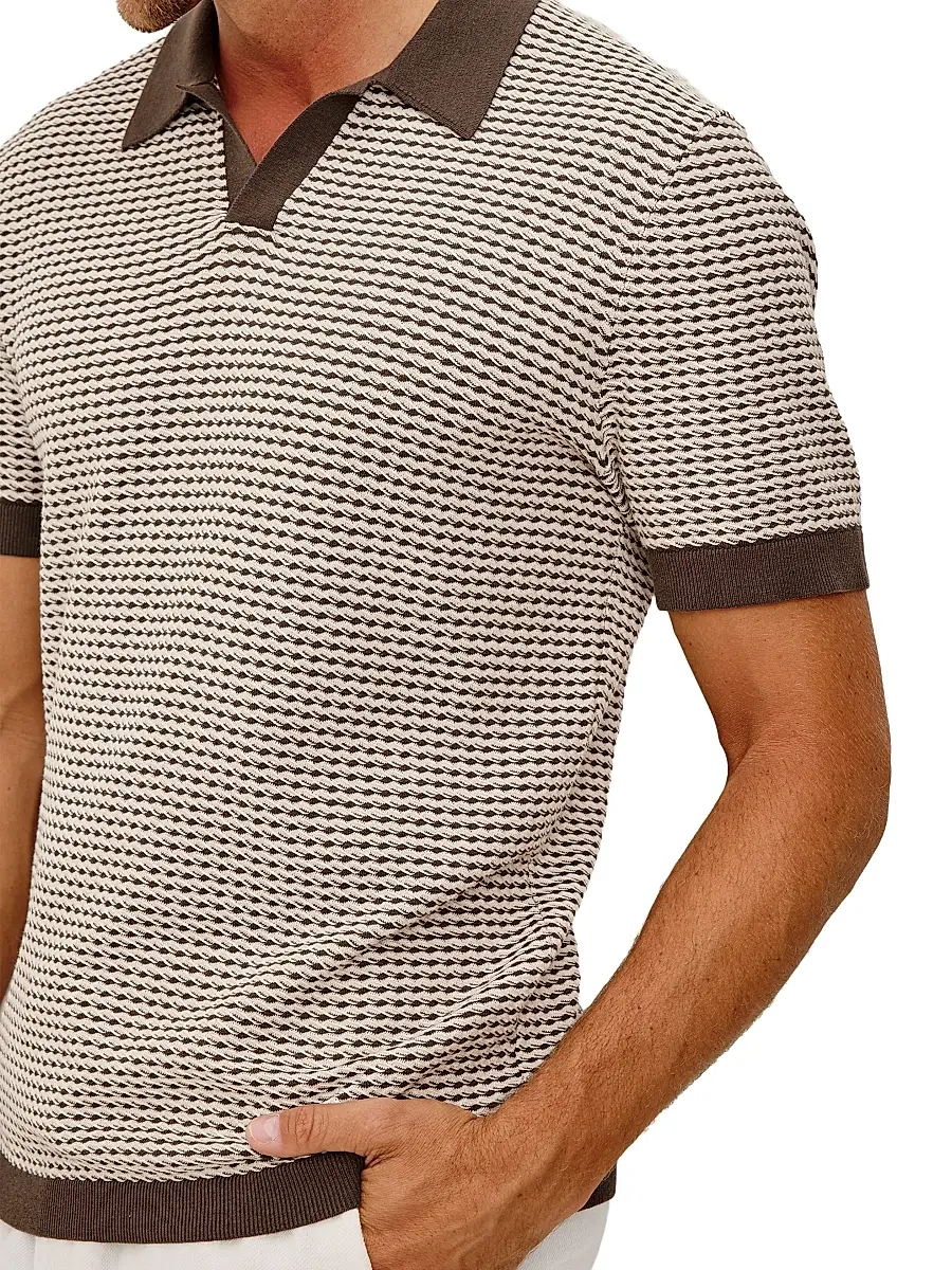 RAILS Men's Hayden Geometric Cotton-Silk Polo Shirt | Thumbnail 6