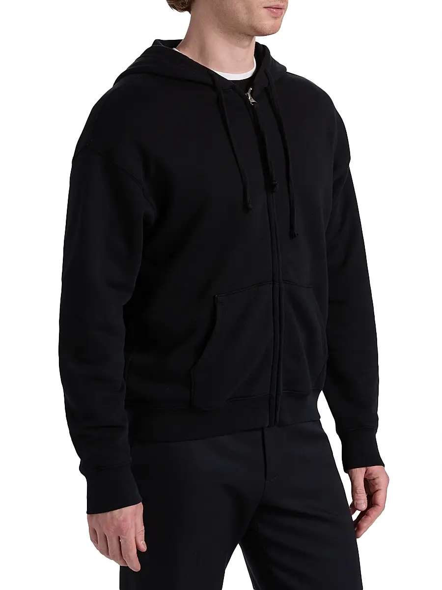 Nili Lotan Men's Brian Zip-Front Cotton Hoodie | Thumbnail 4 Nili Lotan Men's Brian Zip-Front Cotton Hoodie | Thumbnail 4