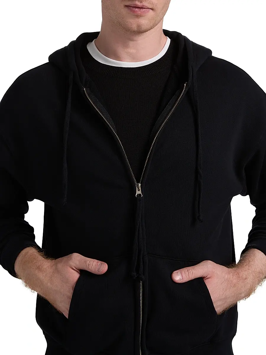Nili Lotan Men's Brian Zip-Front Cotton Hoodie | Thumbnail 6 Nili Lotan Men's Brian Zip-Front Cotton Hoodie | Thumbnail 6