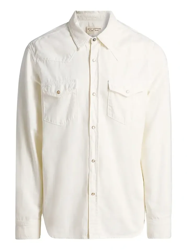 Men's Travis Point Collar Cotton Denim Shirt Men's Travis Point Collar Cotton Denim Shirt