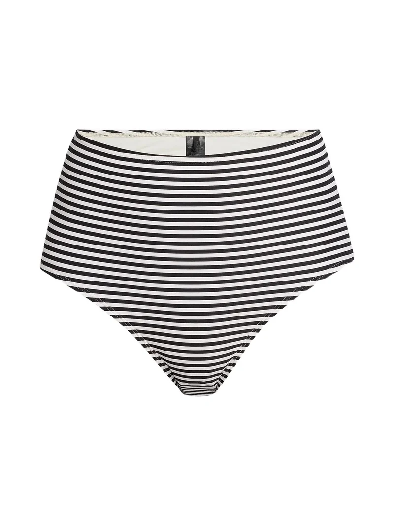 Nili Lotan Women's Stripe High-Waist Bikini Bottom