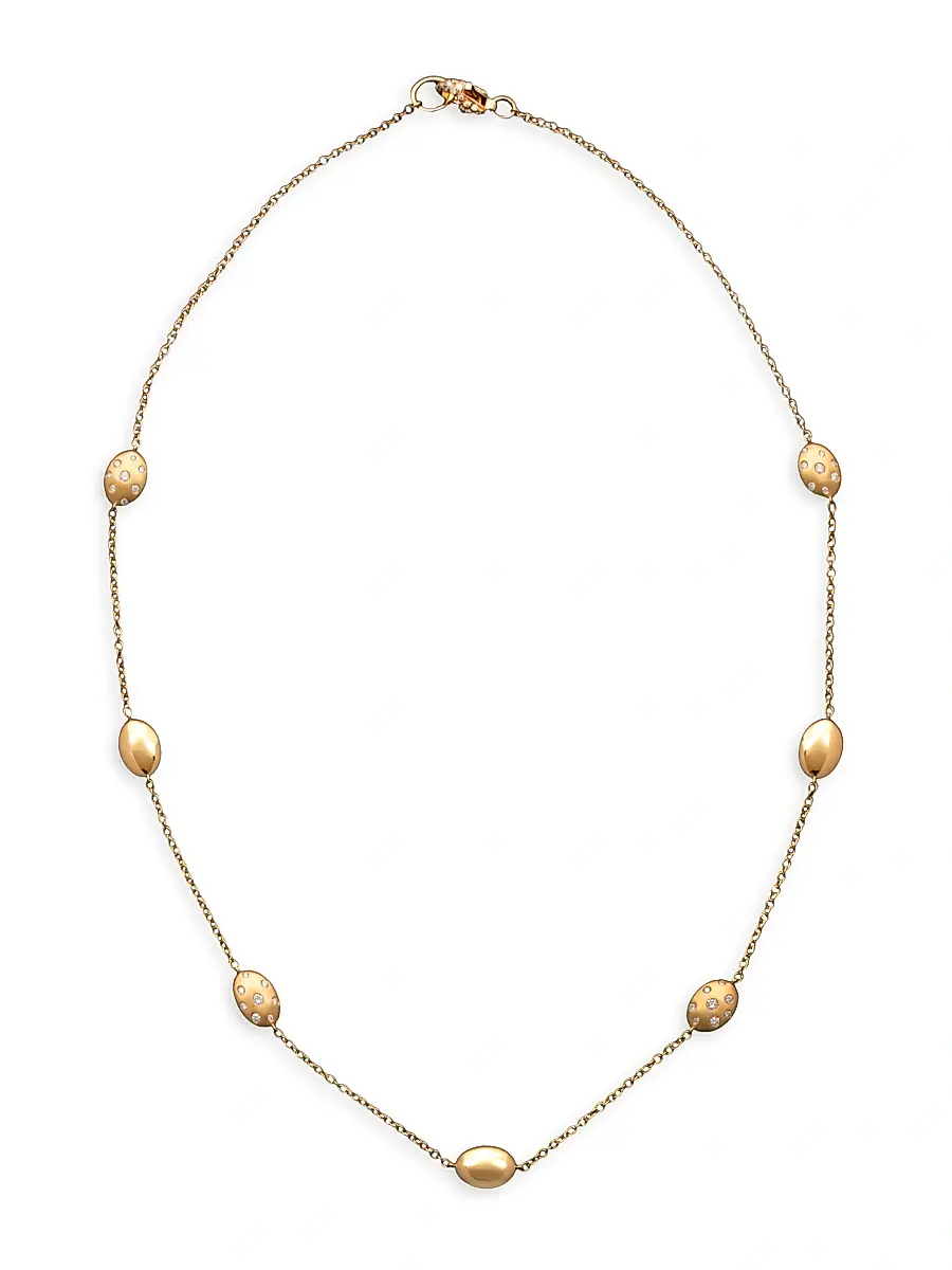 Chiarelli Milano Women's Ulivo 18K Yellow Gold & 0.80 TCW Diamond Station Necklace - Yellow Gold | Image 1 Chiarelli Milano Women's Ulivo 18K Yellow Gold & 0.80 TCW Diamond Station Necklace - Yellow Gold | Image 1